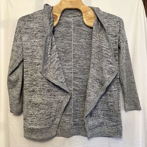 Athleta Blissful Wrap Hoodie‎ Open Front Cardigan Gray Sweater Size Medium